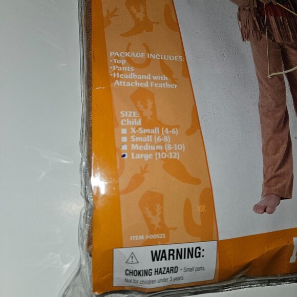 NEW Running Bull Native American Indian Halloween Costume Boys Large 10-12 - Picture 4 of 6